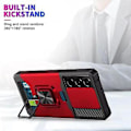 Pikkukuva 4 / 5: PC + TPU Iskunkestävä Suojakotelo Samsung Galaxy S21 Ultra 5G:lle Red