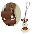 Miniatyrbillede 2 af 5: Moderigtig Robust Schnauzer Hund Nøglering Charm Vedhæng til Personliggørelse af Elegante Stilarter og Modeudsagn Brun brown