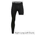 Miniatyrbilde 3 av 5: Herre Base Layer Treningstights Kompresjon Løpetights Sport Cropped Ett Ben (MBlack Høyre)