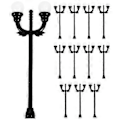Miniatyrbilde 1 av 3: 12 stk. Miniatyr Gatelampe Modell DIY Mikrolandskap Veilampe Modell Sandbordlampe Modell 0.8X2.3X6.9CM
