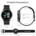 Miniatyrbillede 2 af 4: Smartwatch til kvinder, Bluetooth Smartwatch med pulsmåler og skridttæller