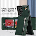 Miniatyrbild 5 av 5: Plånboksfodral i Läder för Samsung Galaxy S21 Ultra 5G Crossbody med Rem Korthållare 6.8'' Ställbart Flipfodral (grön)