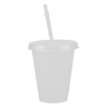 Miniatyrbillede 1 af 5: 473/700ML Plastikkrus Med Sugerør Og Låg Genanvendelig Vandflaske Til Kaffe Juice 1pc 473ml
