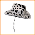 Miniatyrbillede 2 af 3: Sjov ko-print cowboyhat, sort-hvid unisex hat