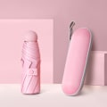Miniatyrbillede 1 af 5: Kompakt Rejse Sol- & Regnparasol Vindtæt Bærbar Mini Foldbar