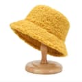 Fiskerhat i lammeuld til kvinder, efterår og vinter, alsidig, varm, solskærm - gul Yellow