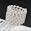 Miniatyrbilde 5 av 5: Krystaller og glitrende diamanter perle elastisk armbånd - 7 rader Art Deco brudesmykker gull Gold