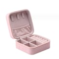 Miniatyrbild 1 av 4: Rosa, 9,5 * 9,5 * 5 cm liten bärbar syntetiskt läder smyckeskrin