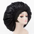 Satin Bonnet Siden Bonnet Hårmössa (Svart) Jumbo Storlek för Sle