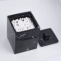 Miniatyrbillede 4 af 5: Firkant Qtips Holder Badeværelse Opbevaringsarrangør Med Låg, Sort