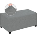 Miniatyrbilde 1 av 5: Lysegrå, M Square Ottoman-trekk, Stretchable Pustende Vaskbar