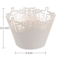 Miniatyrbillede 4 af 5: 50 x Cupcake-Wrappers - Hvide Kors Design Papir Kuverter