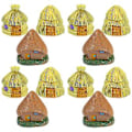 Miniatyrbilde 2 av 2: 12 stk. Hage Mini Hus Tilbehør Miniatyr Hytte Figur Mikro Landskap Dekor