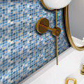 Miniatyrbillede 2 af 5: 25 stk. Blå Metallic Mosaik Flise Sticker, Væg Flise Overførsler
