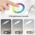 Miniatyrbillede 2 af 5: T3 Børns Hvid Skrivebordslampe med RGB Farve Natlys, Dæmpbar LED B