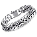 Miniatyrbilde 2 av 5: Rustfritt stål kubansk kjede armbånd for menn armbånd for menn Lo