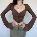 Miniatyrbild 4 av 5: Crop Top brun M
