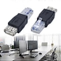 Pikkukuva 2 / 5: 2 kpl Nopea USB Naaras - RJ45 Uros Ethernet-sovitin USB Siirto Verkkopistokkeet Sovitin Toimistokäyttöön
