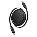 Miniatyrbild 1 av 5: Infällbar USB C-kabel, PD60W USB C till USB C DataSync Snabbladdningssladd Typ C Laddarkabel för Telefoner Bärbara datorer Svart Black