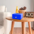Miniatyrbild 5 av 5: Blå säkerhetsskåp med 2 plåtlåstangenter Låsbart pengarskåp