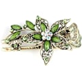 Pikkukuva 1 / 5: Vintage Petal Crystal Hairpin (Green) - Käytetään hiusneulana kauneudenhoitoon