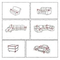 Miniatyrbild 3 av 5: Sofföverdrag elastiskt stretch sofföverdrag, för 1-sits L-formad hörnsoffa kräver två 3 seat