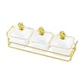 Miniatyrbilde 1 av 5: Tørket Frukt Snack Serveringsfat Appetittvekkerserveringsbrett Nordisk Nøttebrett Delt Serveringsfat for Fest Appetittvekker Krydder (3 Skåler Hvit) 3 Bowl White