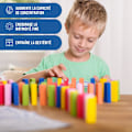 Miniatyrbild 3 av 4: 100 st Domino Stenar / Trä Domino Grand Edition Färgade Domin