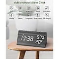 Miniatyrbild 2 av 5: Väckarklocka Digital Klocka Trä, Bordsklocka Digital Med Röststyrning/snooze/datum/temperatur