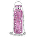 Miniatyrbillede 1 af 5: Diamant Vandflaske Bling Rhinestone Rustfrit Stål Termoflaske Dark Pink