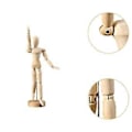 Miniatyrbillede 4 af 5: Kunstnerisk Træ Mannequin, Træ Mandlig Mannequin, Dukke Ornament Stand, Figur Model, Leddelt Mannequin, Fleksible Kropsled til Kontor (M) M