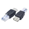 Miniatyrbillede 1 af 5: 2 stk. Højhastigheds USB Hun Til RJ45 Han Ethernet Adapter USB Overførsel Netværksstik Adapter Til Kontorbrug