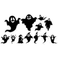 Pikkukuva 2 / 2: 1 Set Halloween-juhlien riippuva koriste puuhun ripustettava ontto aavekoriste pelottava riipus