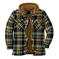 Miniatyrbillede 1 af 4: Quiltet Tyk Plaid Langærmet Løs Jakke Herre Hoodie Quiltet Foret Flanel.M.Grøn Green M