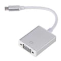 Pikkukuva 1 / 5: Teräväpiirto USB3.1 Type C - VGA Naarasmuunninjohto Sovitinlinja tietokoneen näytölle, televisiolle ja projektorille Hopea Silver