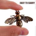 Miniatyrbillede 3 af 4: 3 stk. Retro Messing Bi Statue Hjem Desktop Dekoration Lille Messing Bi-formet Figur