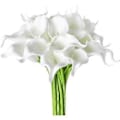 Miniatyrbillede 3 af 5: 20 stk. Calla Lily Kunstige Blomster Bryllupsbuket Blomsterdekoration (Hvid)