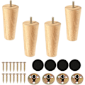 Miniatyrbilde 2 av 5: （12cm），Trefot i tre, sett med 4 erstatningssofaben, Mid-
