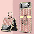 Pikkukuva 1 / 4: Kudottu Tekstuuri Kotelo Samsung Galaxy Z Flip4:lle (Sininen) Rose Gold