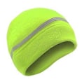 Miniatyrbillede 1 af 5: Reflekterende Fleece Hue Vinterhue med Reflekterende Stribe Fleece Tyk Hue Sikkerhedshue til Ski Cykling Ridning Vandring (grøn)