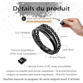 Miniatyrbild 4 av 5: Armband i läder för män, armband i natursten