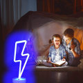 Miniatyrbillede 5 af 5: Lynlås Neon Skilt, USB/Batteridrevet Blå Neon Cool Tynde