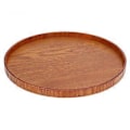 Miniatyrbilde 1 av 5: Serveringsbrett i tre, rundt, slitesterkt, enkel elegant stil, bred anvendelse, blank overflate, stabil struktur, trebrett 27cm