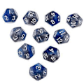 Pikkukuva 4 / 5: Pöytäpeli 10kpl / setti Nopat D12 D&D Gem 18mm (Sininen+Harmaa) Blue+Grey