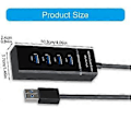 Miniatyrbild 3 av 5: Hög Hastighet USB3.0 Hub 4-Portars USB-Adapter Kompatibel för Stationär Dator Laptop TV 5Gbps Effektiv Dataöverföring & Laddning 1 meter