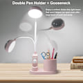 Miniatyrbilde 4 av 5: Barnebordlampe, (rosa) Studie Bordslampe med Penneholder, Automati