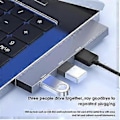 Pikkukuva 4 / 5: 3 IN 1 USB Hub 3 Porttia USB 3.0 -sovitin Kannettavat Mini-telakointiasemat Erittäin ohut 5 Gbps/480 Mbps 01 3 IN 1