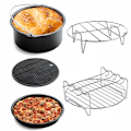 Miniatyrbilde 2 av 3: 5 stk 6 tommers Air Fryer tilbehør for 3,2qt-2,8qt Pizzatallerken Gri