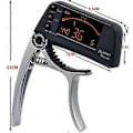 Miniatyrbild 4 av 4: Original gitarrstämapparat, Capo snabbväxlingsnyckel, 2-i-1 Capo-stämapparat metall, lämplig för elgitarr bas halvton, silver