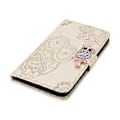 Miniatyrbillede 4 af 5: Til Samsung Galaxy S24 FE Wallet Case Ugle Blomst Præget Rhinestone Læder Cover Style D